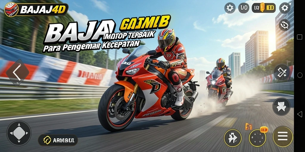 Tampilan gameplay seru dari balapan motor di BAJAJ4D.