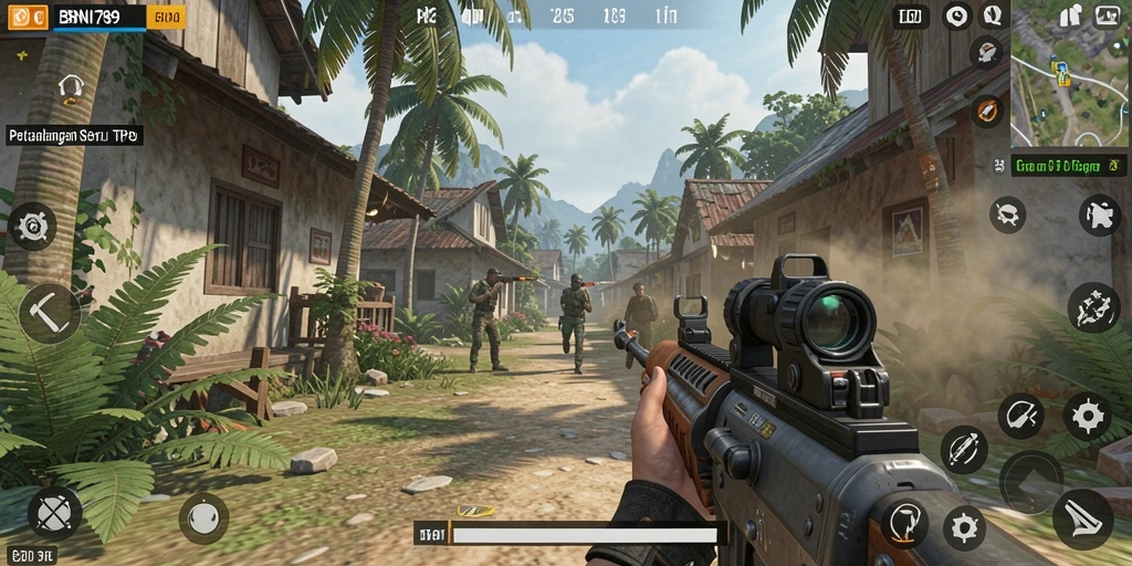 Screenshot utama BNI789 menampilkan aksi seru dalam game TPS.