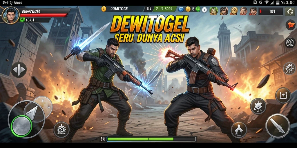 Tampilan gameplay seru dari DEWITOGEL saat bertempur melawan musuh.