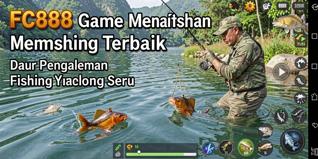 Screenshot gameplay FC888 yang menunjukkan serunya pengalaman memancing.