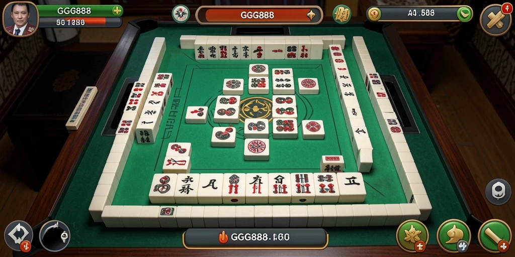 Screenshot gameplay GGG888 menampilkan aksi menyusun batu Mahjong yang seru.