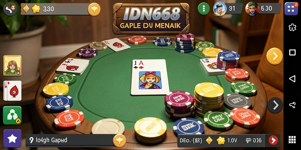 Tampilan gameplay IDN668 yang seru dalam permainan Gaple.