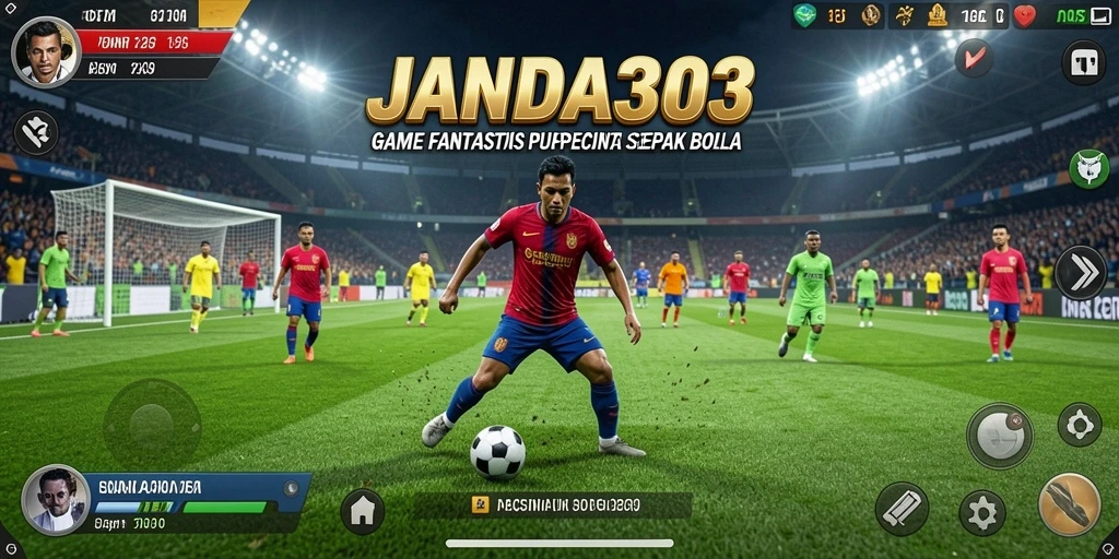 Tampilan gameplay JANDA303 yang menegangkan dalam bertanding di lapangan sepak bola.