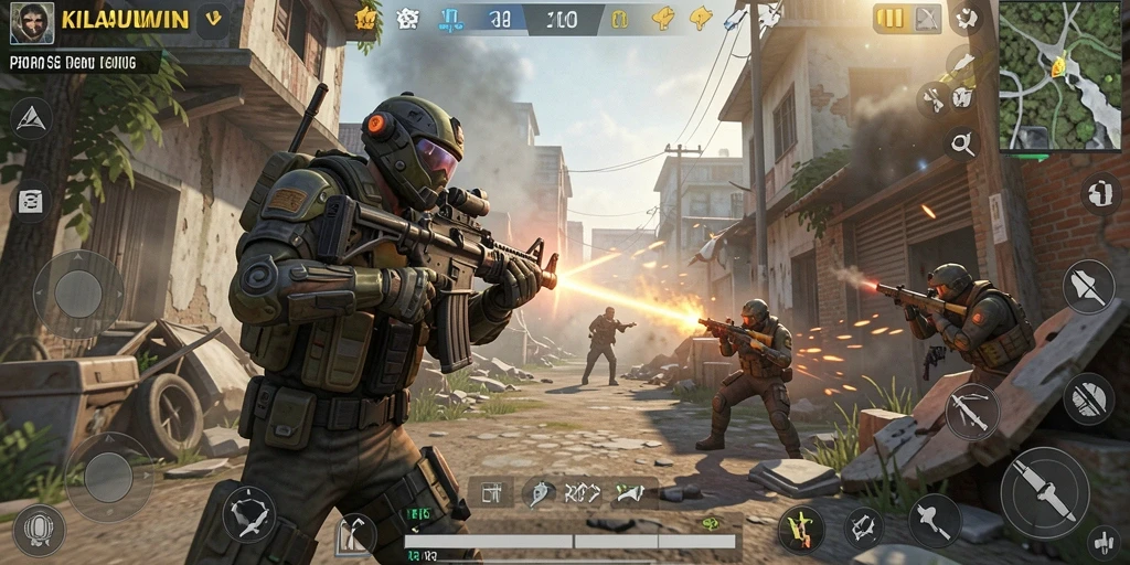 Tampilan gameplay KILAUWIN dengan aksi menegangkan di medan perang.