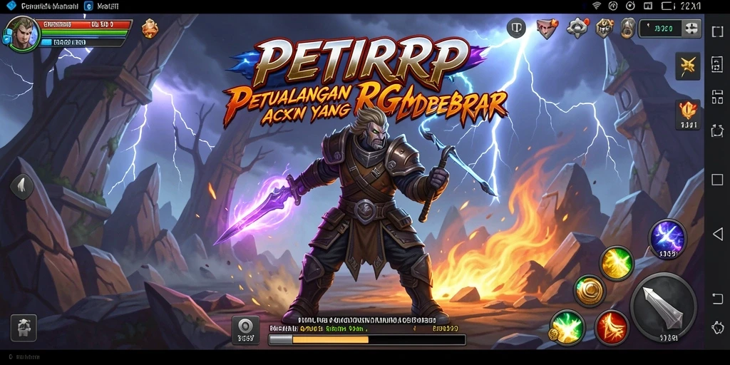 Screenshot gameplay PETIRRP menampilkan pertarungan seru di dunia fantasi.