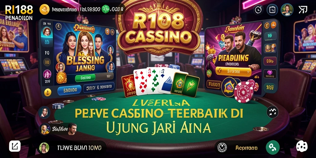 Screenshot utama RI188 menampilkan dealer langsung dan permainan yang mendebarkan.