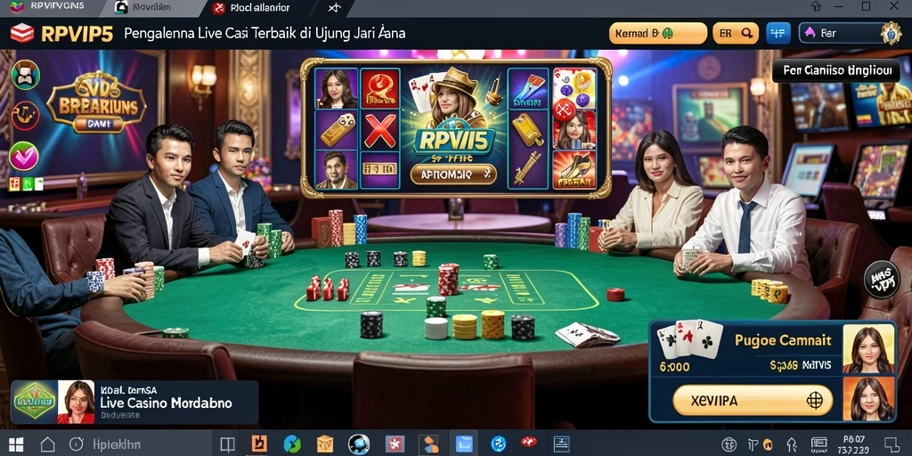 Screenshot gameplay RPVIP5 yang menunjukkan interaksi dealer dan pemain.