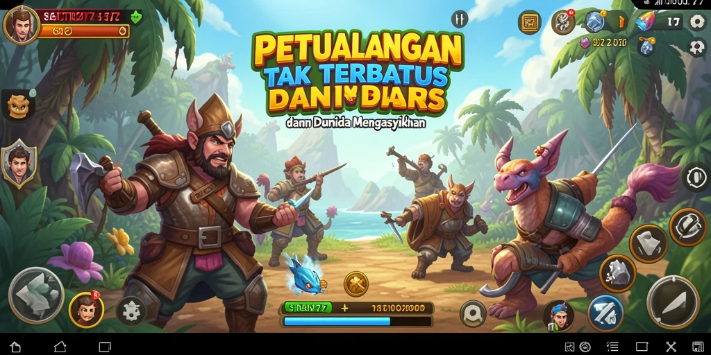 Tampilan gameplay mendebarkan di dunia petualangan SATU77.