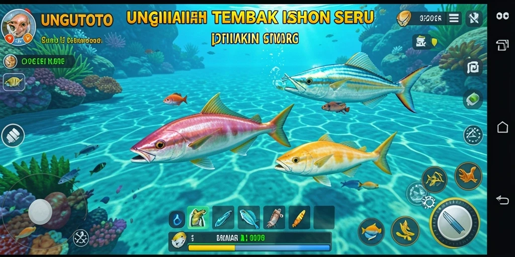 Tampilan screenshot menunjukkan gameplay memikat Tembak Ikan UNGUTOTO.
