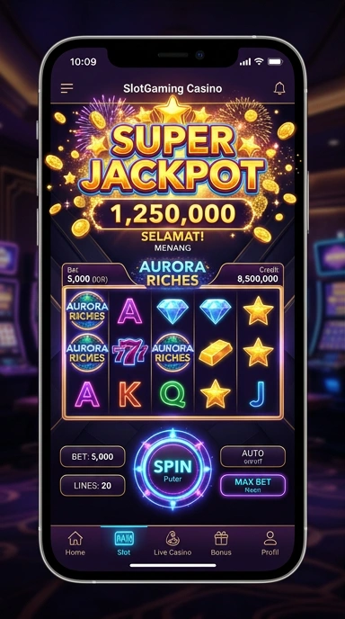 Tangkapan layar antarmuka slotgaming yang menampilkan kemudahan penggunaan.